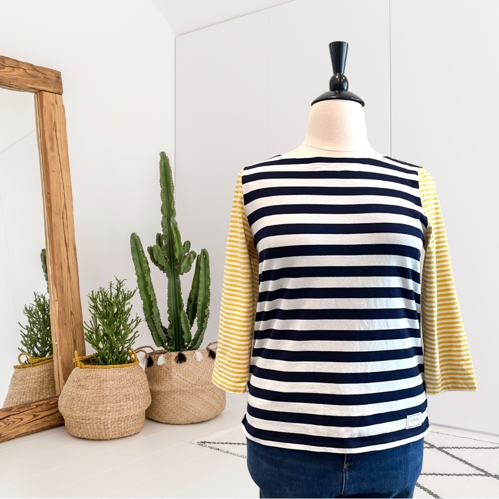 Talbots 3/4 Sleeve Striped Tee Top